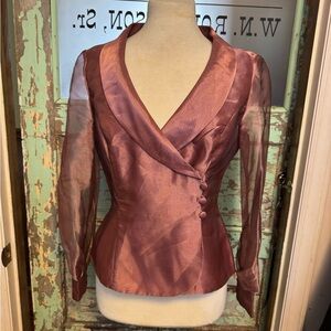 Alex Evenings Satin Blouse in Mauve